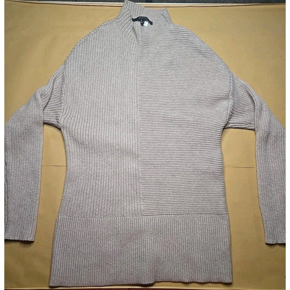 Cyrus Long Sleeve Brown knit Women's mock neck Sweater Rayon Blend Sz S